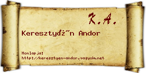 Keresztyén Andor névjegykártya
