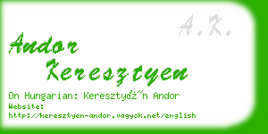 andor keresztyen business card